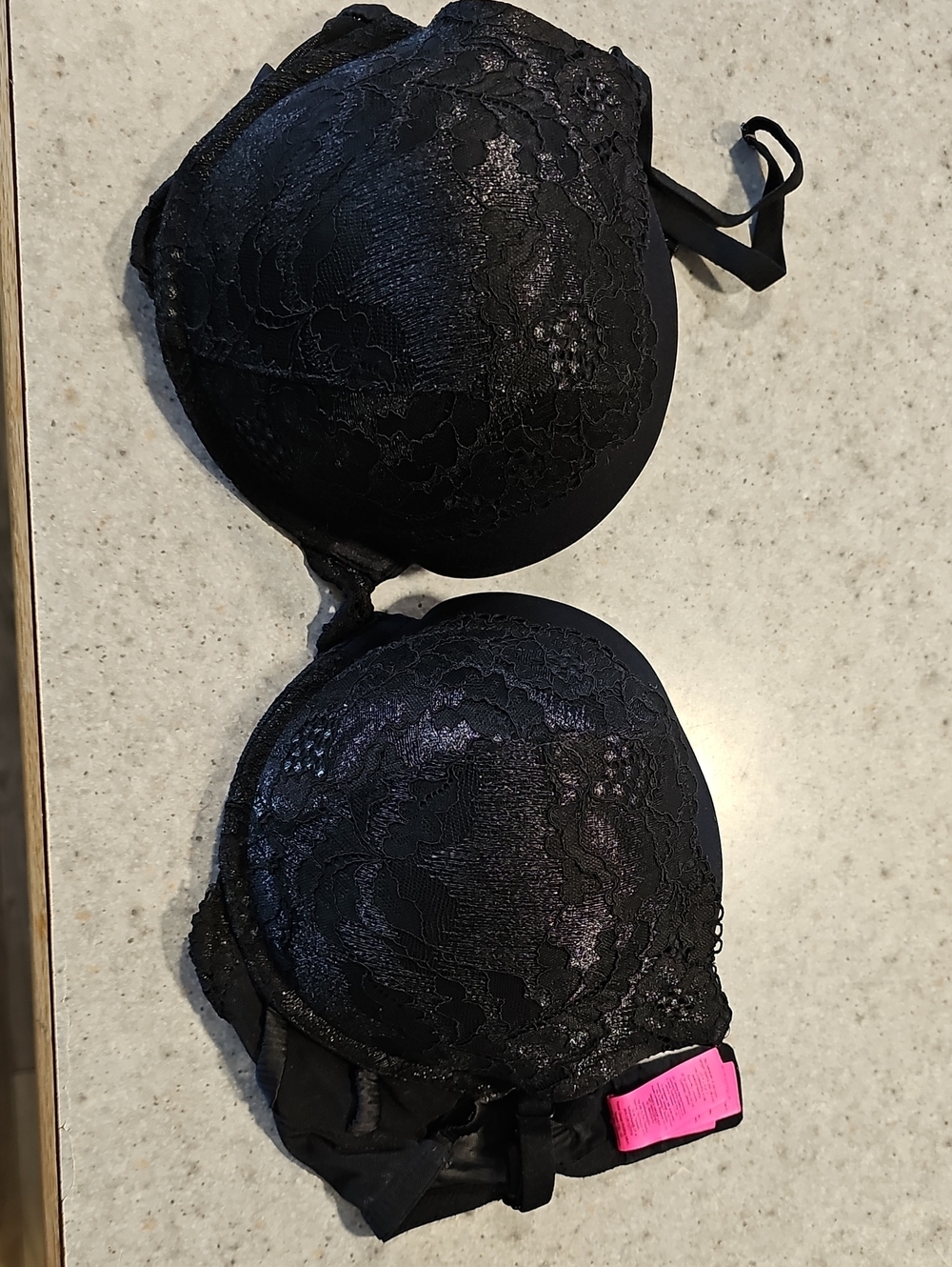 La SENZA 36DD Beyond Sezy Black Lace Padded Plunge Bra
